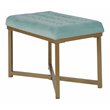 HomePop Modern Style Metal Bench with Velvet Seat in Blue Finish