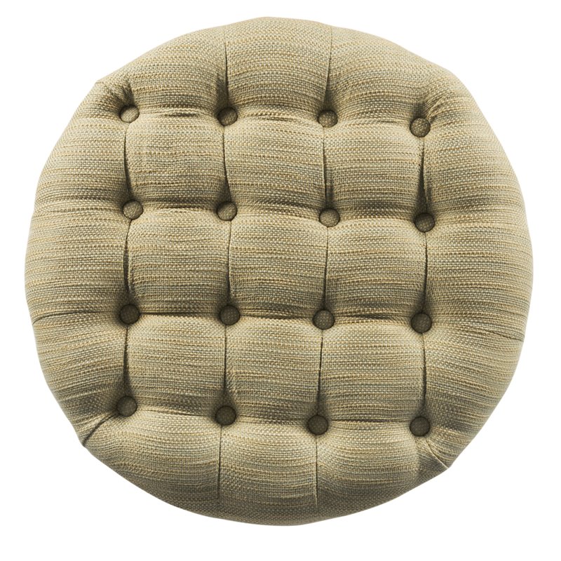 HomePop Traditional Fabric Tweed Tufted Storage Ottoman in Cream