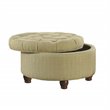 HomePop Traditional Fabric Tweed Tufted Storage Ottoman in Cream