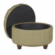 HomePop Traditional Fabric Tweed Tufted Storage Ottoman in Cream