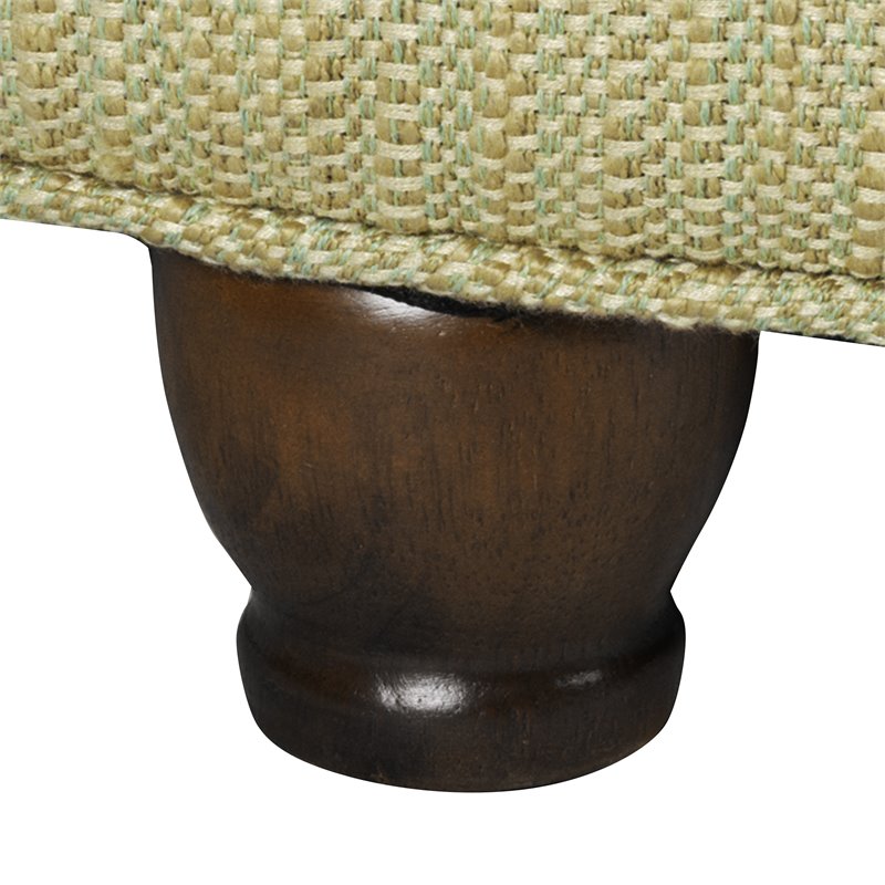 HomePop Traditional Fabric Tweed Tufted Storage Ottoman in Cream