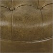 HomePop Round Traditional Faux Leather Large Storage Ottoman in Distressed Brown