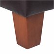 HomePop Transitional Faux Leather Storage Ottoman in Brown Finish