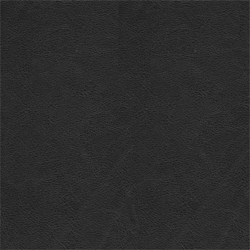 HomePop Transitional Faux Leather Storage Ottoman in Black Finish