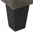 HomePop Transitional Faux Leather Storage Ottoman in Gray Finish