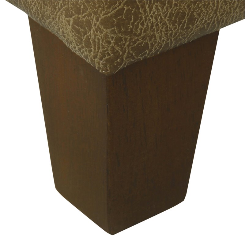 HomePop Luxury Transitional Faux Leather Storage Ottoman in Distressed Brown