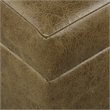 HomePop Luxury Transitional Faux Leather Storage Ottoman in Distressed Brown