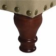 HomePop Rectangle Traditional Fabric Storage Bench with Nailhead Trim in Vanilla