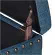 HomePop Rectangle Traditional Fabric Storage Bench with Nailhead Trim in Blue