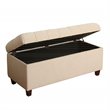 HomePop Ainsley Traditional Fabric Button Tufted Storage Bench in Cream Finish
