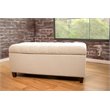 HomePop Ainsley Traditional Fabric Button Tufted Storage Bench in Cream Finish