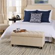 HomePop Ainsley Traditional Fabric Button Tufted Storage Bench in Cream Finish