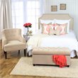 HomePop Ainsley Traditional Fabric Button Tufted Storage Bench in Cream Finish