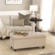 HomePop Ainsley Traditional Fabric Button Tufted Storage Bench in Cream Finish