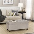 HomePop Ainsley Traditional Fabric Button Tufted Storage Bench in Light Gray