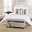 HomePop Ainsley Traditional Fabric Button Tufted Storage Bench in Light Gray