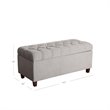 HomePop Ainsley Traditional Fabric Button Tufted Storage Bench in Light Gray