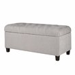 HomePop Ainsley Traditional Fabric Button Tufted Storage Bench in Light Gray