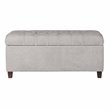 HomePop Ainsley Traditional Fabric Button Tufted Storage Bench in Light Gray
