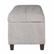 HomePop Ainsley Traditional Fabric Button Tufted Storage Bench in Light Gray