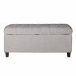 HomePop Ainsley Traditional Fabric Button Tufted Storage Bench in Light Gray