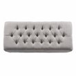 HomePop Ainsley Traditional Fabric Button Tufted Storage Bench in Light Gray