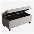 HomePop Ainsley Traditional Fabric Button Tufted Storage Bench in Light Gray