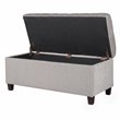 HomePop Ainsley Traditional Fabric Button Tufted Storage Bench in Light Gray