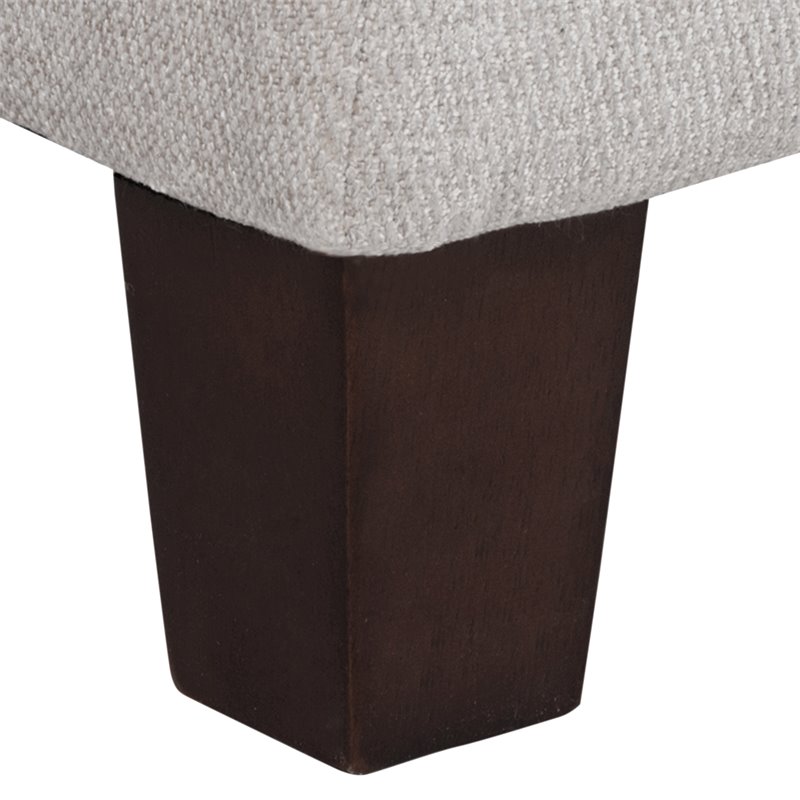 HomePop Ainsley Traditional Fabric Button Tufted Storage Bench in Light Gray
