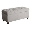 HomePop Ainsley Traditional Fabric Button Tufted Storage Bench in Light Gray
