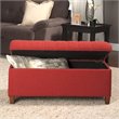 HomePop Ainsley Traditional Fabric Button Tufted Storage Bench in Cranberry Red