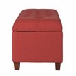 HomePop Ainsley Traditional Fabric Button Tufted Storage Bench in Cranberry Red