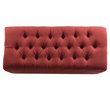 HomePop Ainsley Traditional Fabric Button Tufted Storage Bench in Cranberry Red