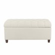 HomePop Ainsley Traditional Fabric Button Tufted Storage Bench in Cream