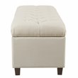 HomePop Ainsley Traditional Fabric Button Tufted Storage Bench in Cream