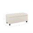 HomePop Ainsley Traditional Fabric Button Tufted Storage Bench in Cream