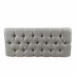HomePop Ainsley Traditional Fabric Button Tufted Storage Bench in Light Blue
