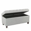 HomePop Ainsley Traditional Fabric Button Tufted Storage Bench in Light Blue