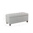 HomePop Ainsley Traditional Fabric Button Tufted Storage Bench in Light Blue