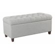 HomePop Ainsley Traditional Fabric Button Tufted Storage Bench in Light Blue