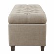 HomePop Ainsley Traditional Fabric Button Tufted Storage Bench in Tan