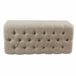 HomePop Ainsley Traditional Fabric Button Tufted Storage Bench in Tan