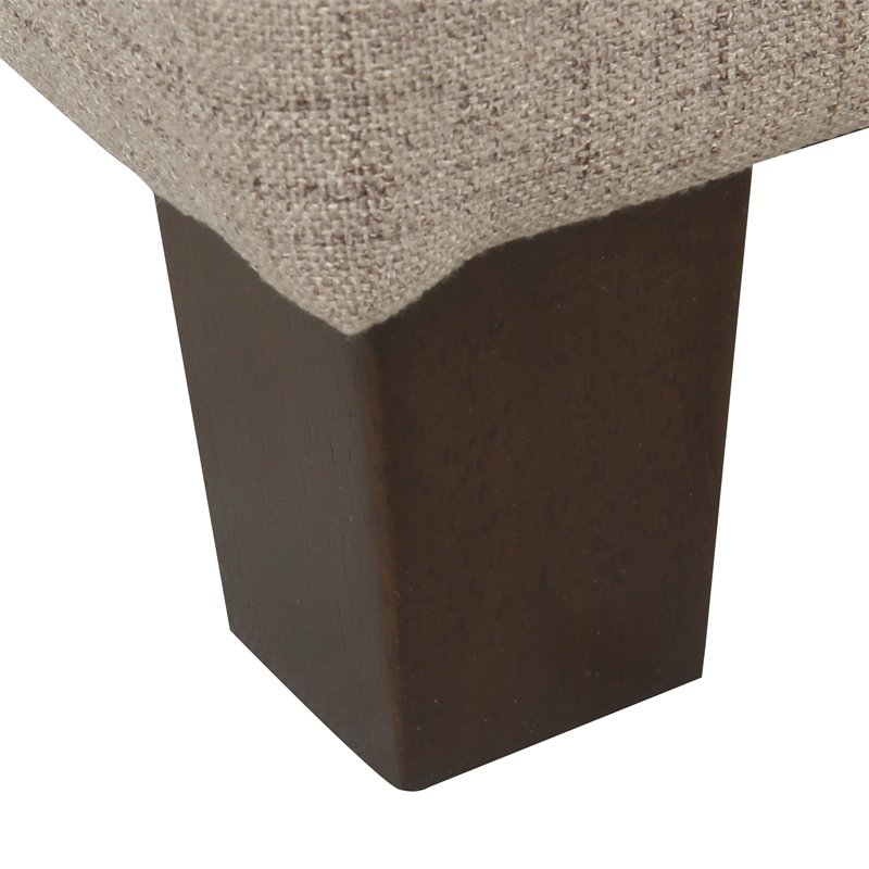HomePop Ainsley Traditional Fabric Button Tufted Storage Bench in Tan