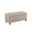 HomePop Ainsley Traditional Fabric Button Tufted Storage Bench in Tan