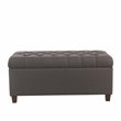 HomePop Ainsley Traditional Fabric Button Tufted Storage Bench in Gray