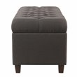 HomePop Ainsley Traditional Fabric Button Tufted Storage Bench in Gray