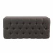 HomePop Ainsley Traditional Fabric Button Tufted Storage Bench in Gray