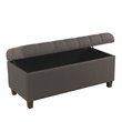 HomePop Ainsley Traditional Fabric Button Tufted Storage Bench in Gray