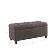 HomePop Ainsley Traditional Fabric Button Tufted Storage Bench in Gray