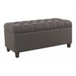 HomePop Ainsley Traditional Fabric Button Tufted Storage Bench in Gray
